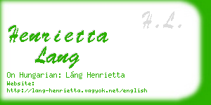 henrietta lang business card