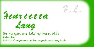 henrietta lang business card